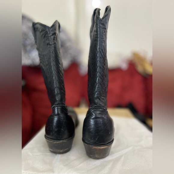 Black Leather Cowboy Boots - Picture 4 of 11